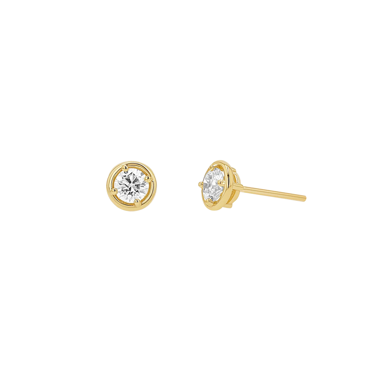 Round Diamond Stud Earrings