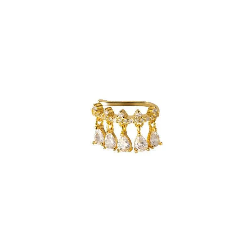 Scintillating Chandelier Huggie Ear Cuff