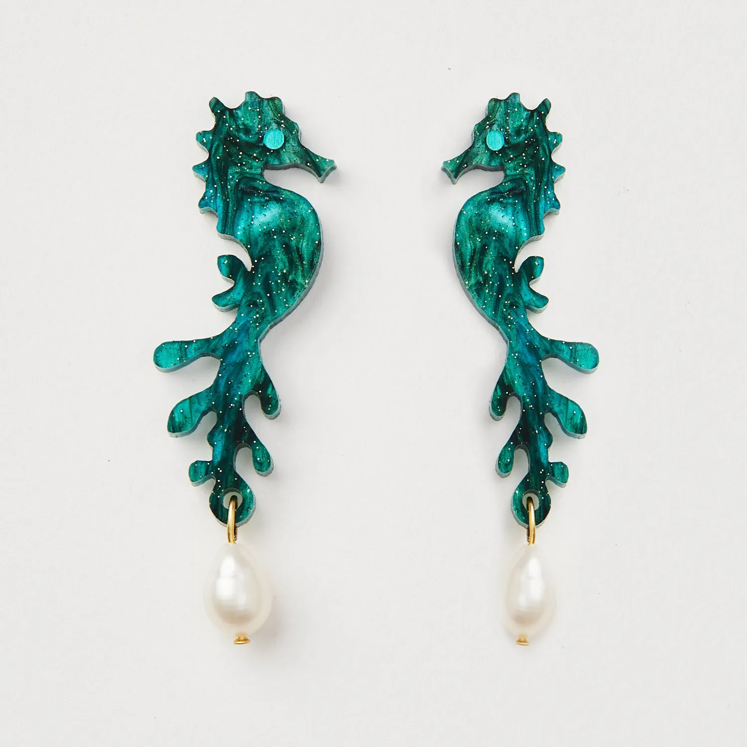 Sea Horse   Pearl - Emerald