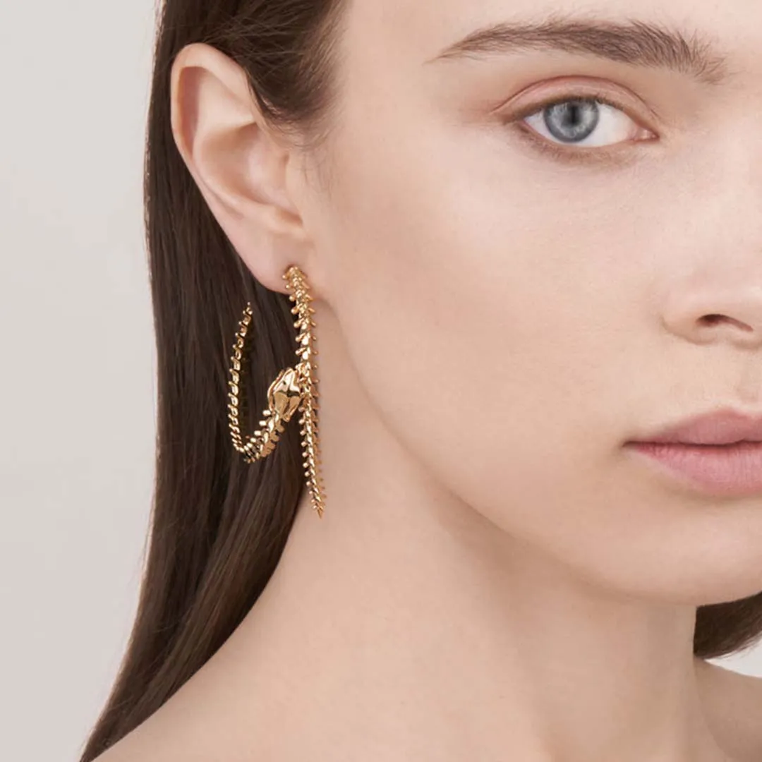 Serpent's Trace Hoop Earrings - Yellow Gold Vermeil