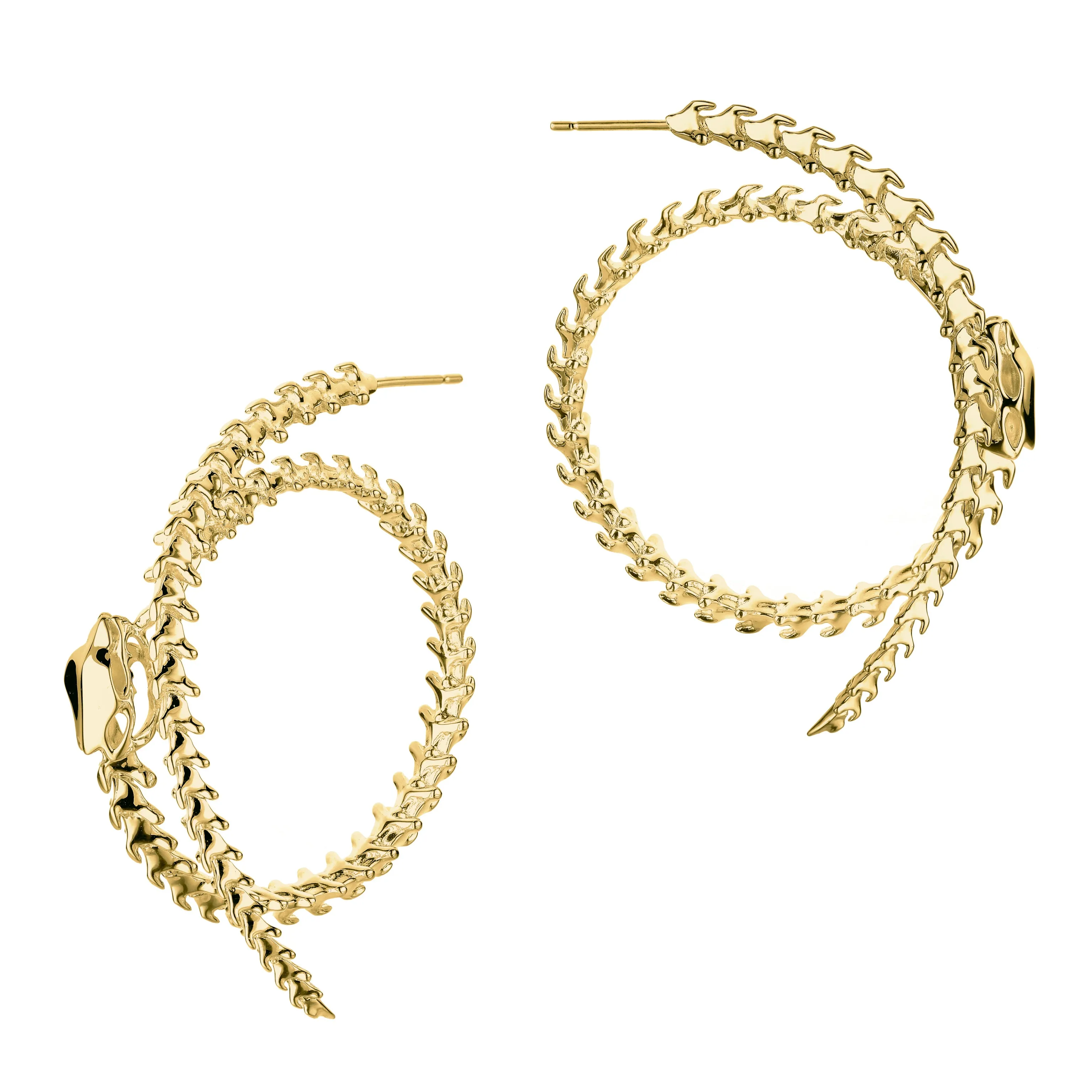 Serpent's Trace Hoop Earrings - Yellow Gold Vermeil