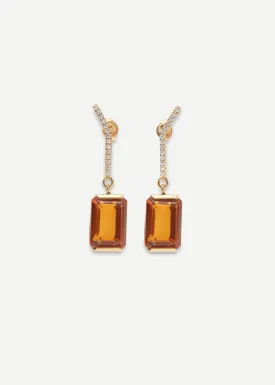 Slized Drop Earring Maxi | Orange Quartz