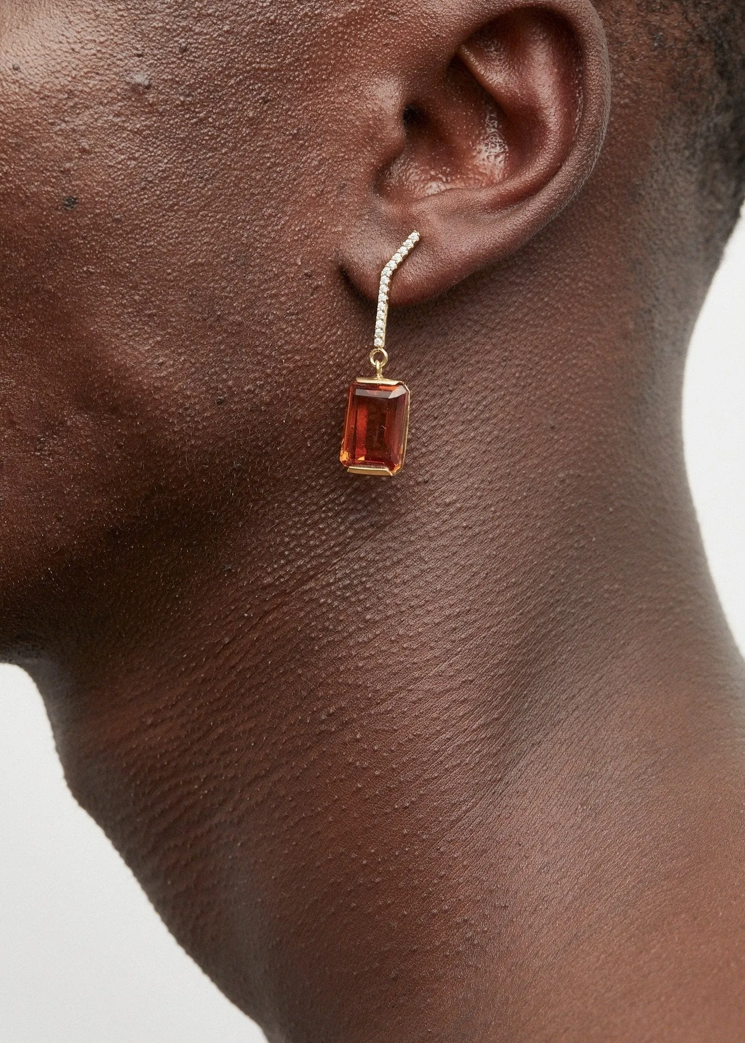 Slized Drop Earring Maxi | Orange Quartz