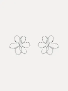 Small Threaded Flower Earrings