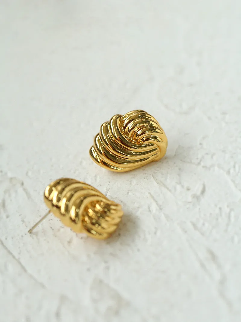 Spiral Striped Stud Earrings