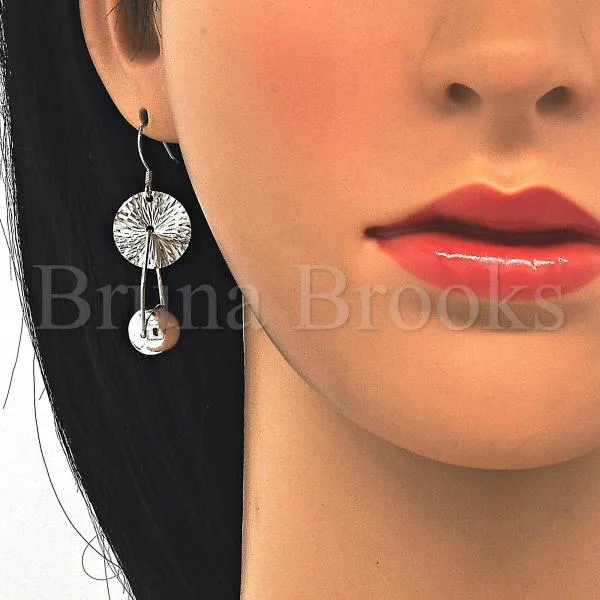 Sterling Silver 02.183.0031 Dangle Earring, Ball Design, Polished Finish, Rhodium Tone