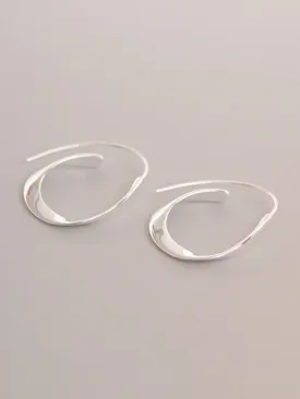 Sterling Silver Organic Curve Hoop Earrings