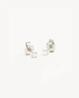 Sterling Silver Pure Light Stud Earrings