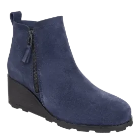 STORY in NAVY Wedge Ankle Boots