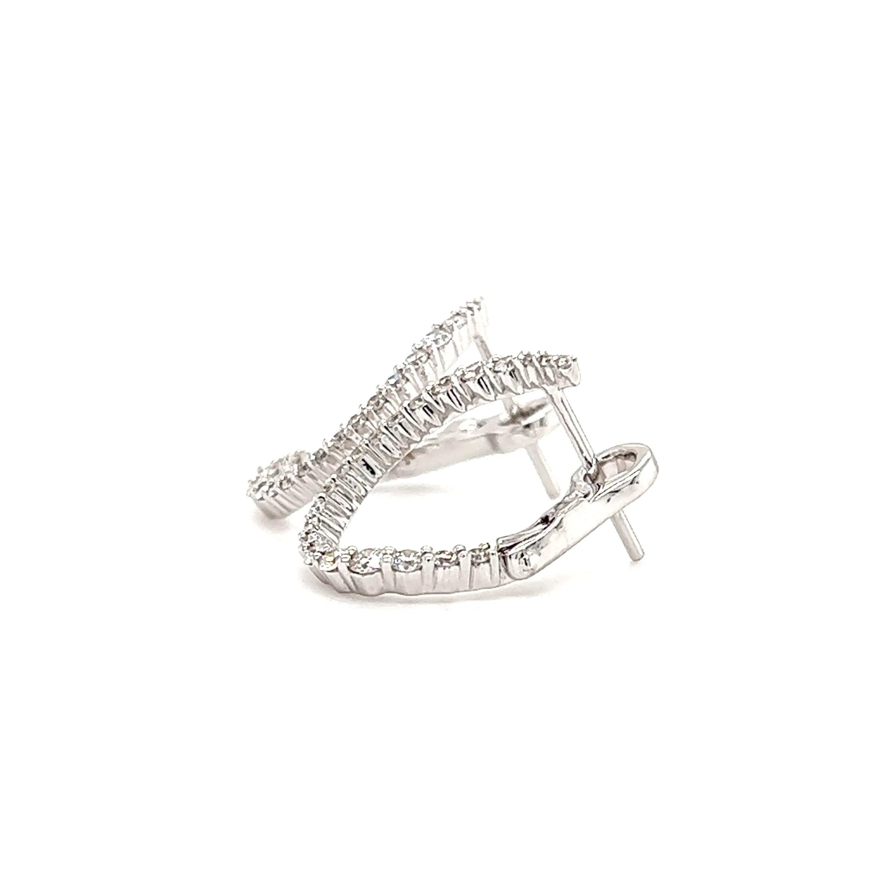 Swirled Hoop Earrings with 0.45ctw of Diamonds in 18K White Gold