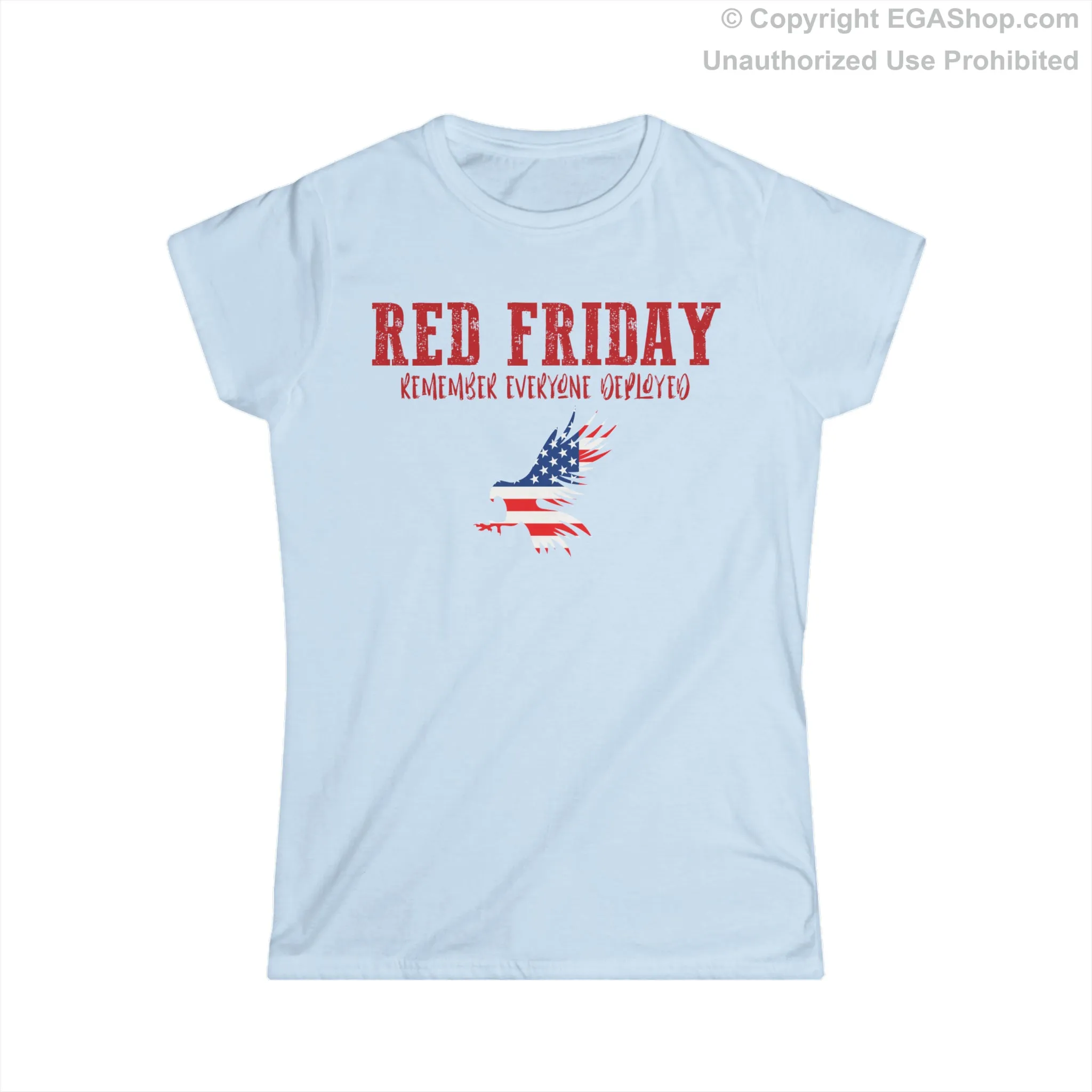 T-Shirt, Ladies Fit: R.E.D. Friday with American Flag Eagle