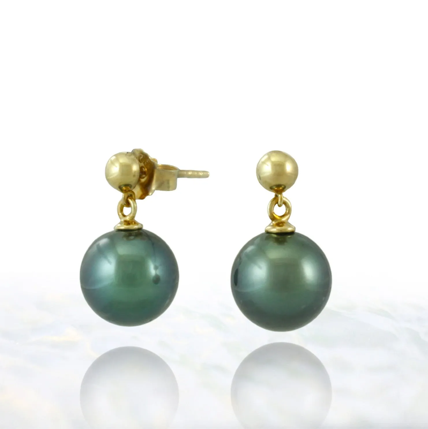 Tahitian pearl earrings in gold plated - Timeless Elegance - EAGPPE00009