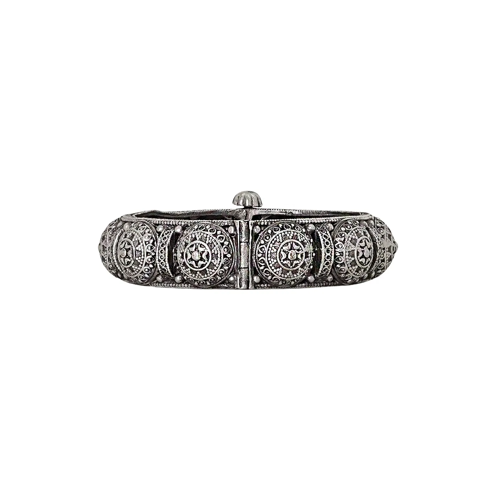 Teejh Arika Silver Oxidised Bangle