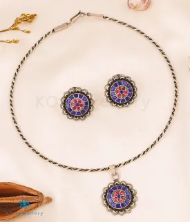 The Apeksha Silver Polki Necklace & Earrings