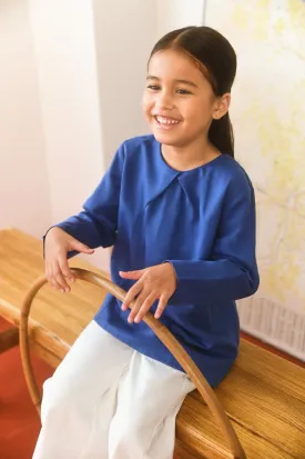 The Champions Pleat Blouse - Royal Blue