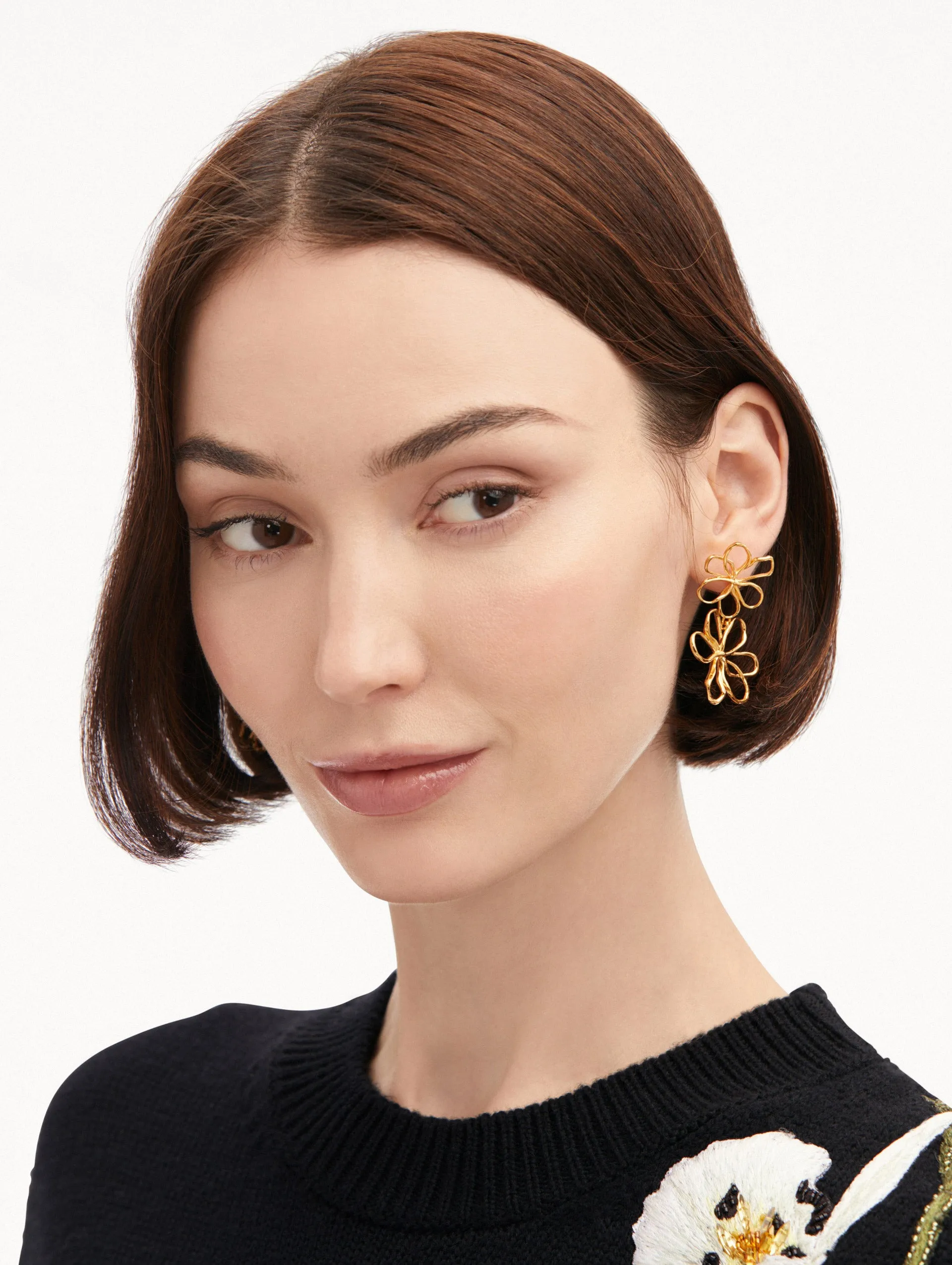 Threaded Flower Drop Earrings