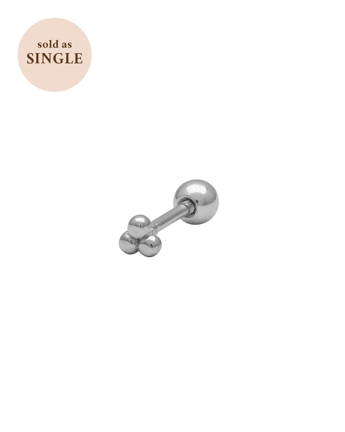 Trinity Single Stud - Sterling Silver