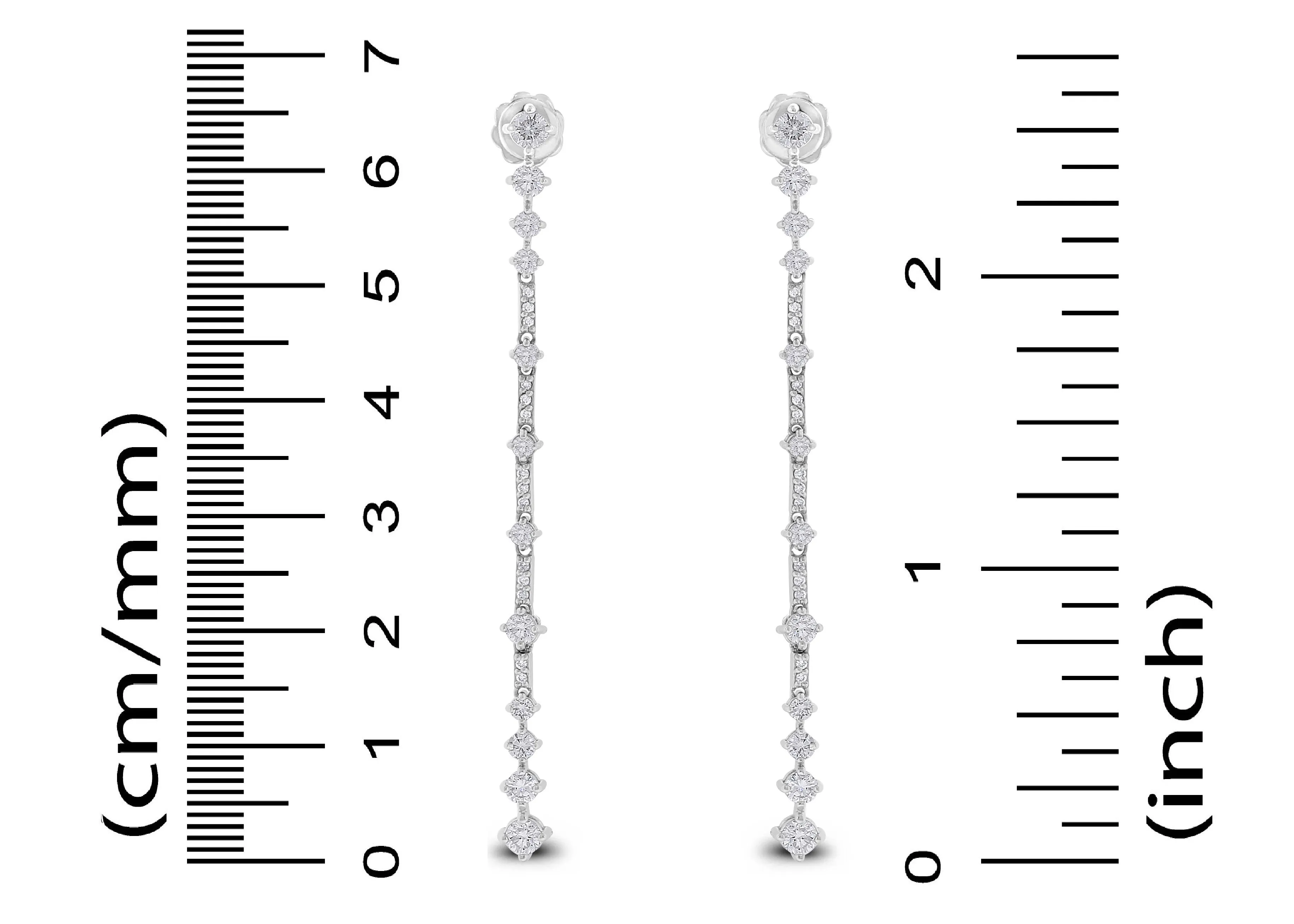 Tug of War Diamond Earrings (1.73 ct Diamonds) in White Gold