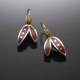 Two Leaf Earring (red)