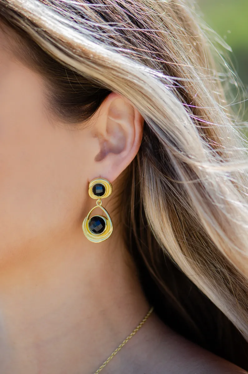 Veria Drop Stone Earrings